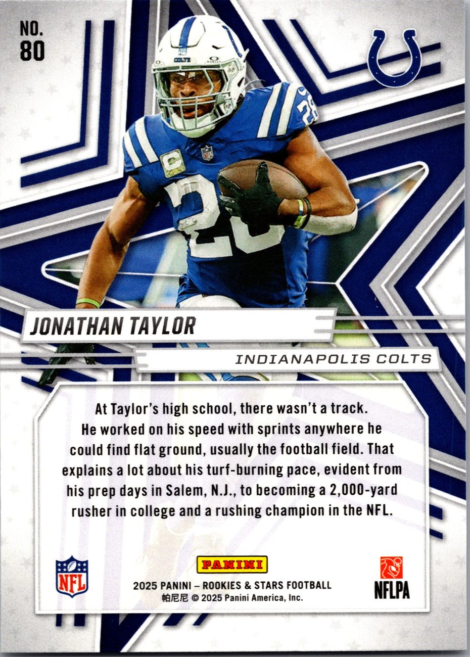 Jonathan Taylor 2025 Panini Rookies &amp; Stars #80 Colts RB
