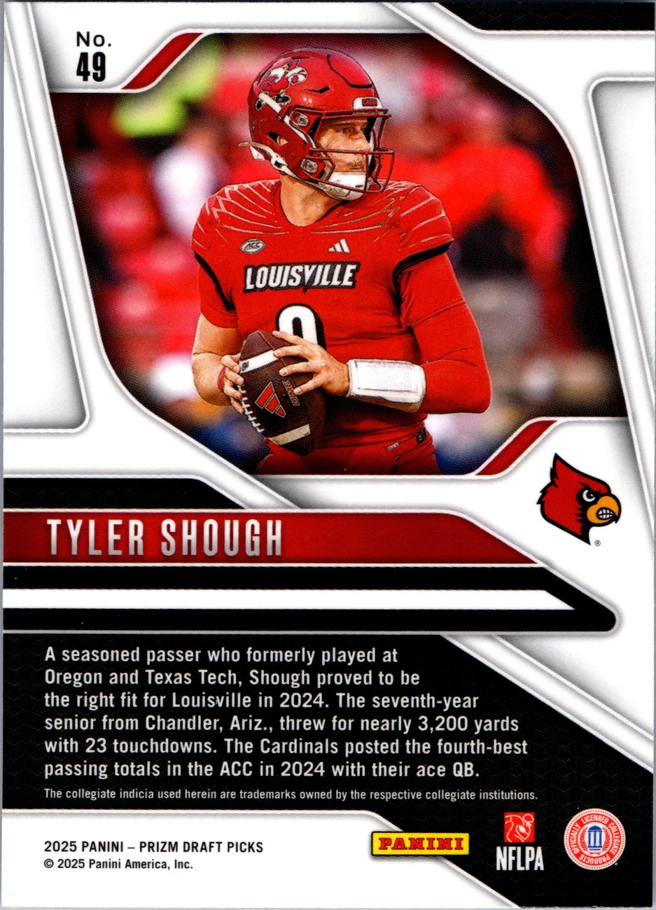 Tyler Shough 2025 Panini Prizm Draft Picks #49 Saints QB
