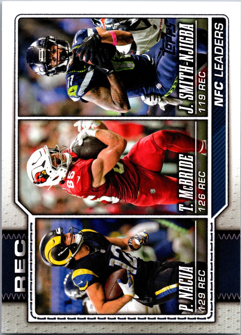 2026 Topps Flagship Football #283 2025 NFC Receptions Leaders