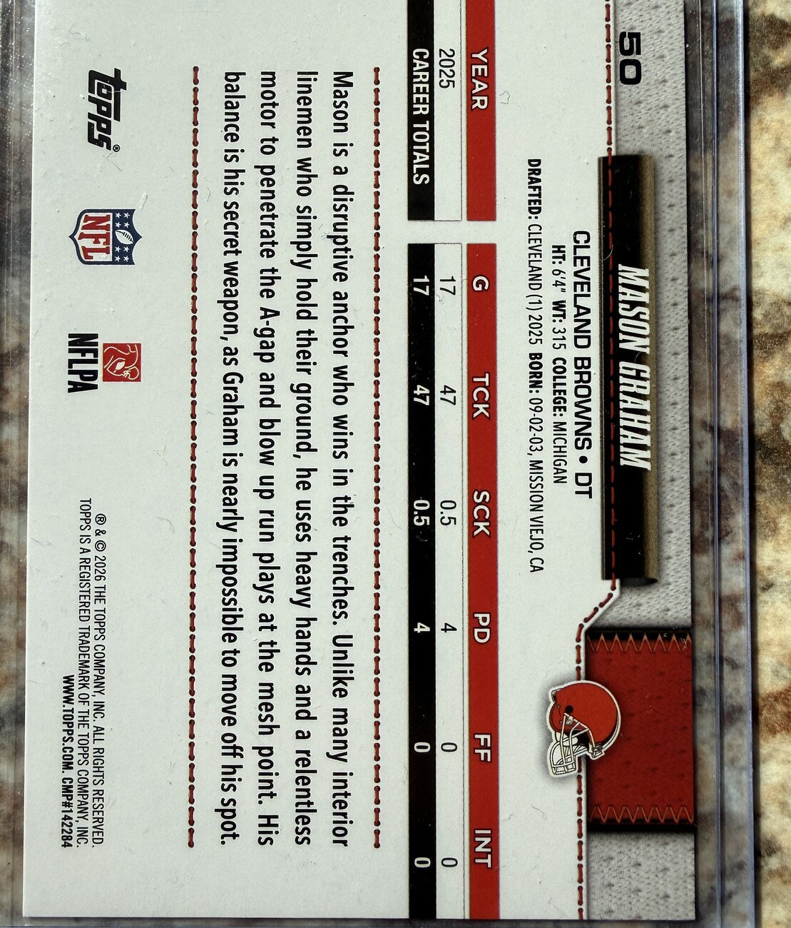 2026 Topps Flagship Football All-Rookie Team #50 Mason Graham