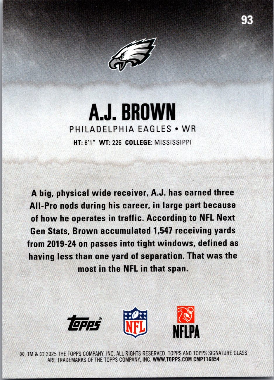 A.J. Brown 2025 Topps Signature Class #93 Eagles WR