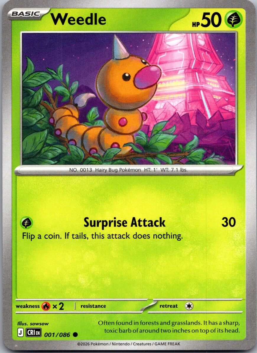 2026 Mega Evolution: Chaos Rising Pokémon #001 Weedle