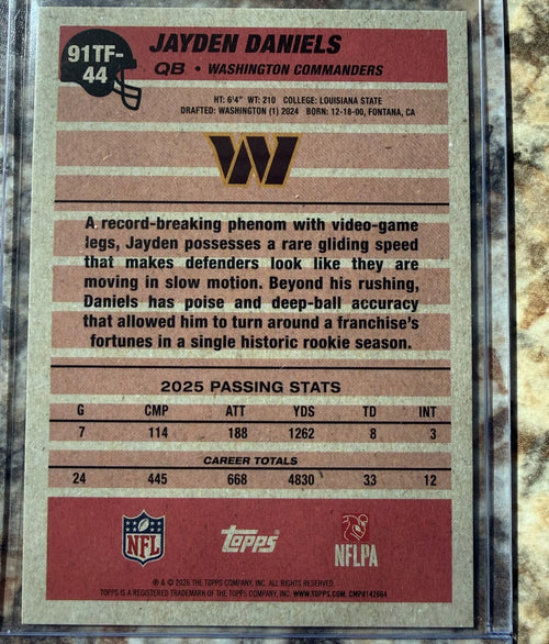 2026 Topps '91 Topps Football Football #91TF-44 Jayden Daniels