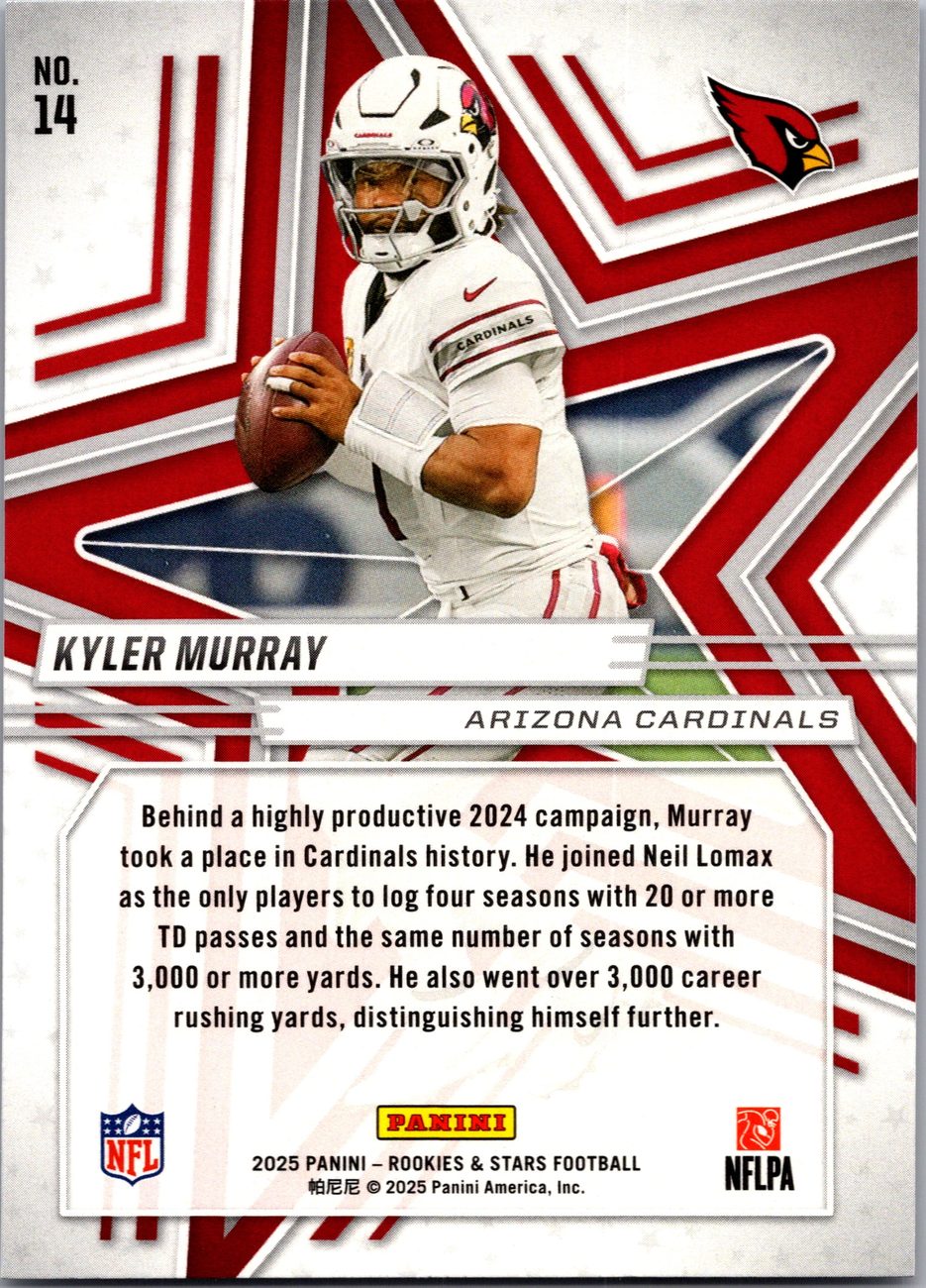 Kyler Murray 2025 Panini Rookies &amp; Stars #14 Cardinals QB