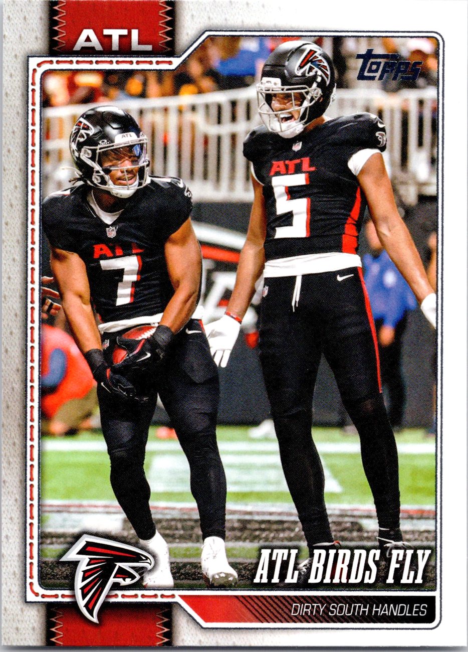 2026 Topps Flagship Football #298 ATL Birds Fly (London/Bijan)