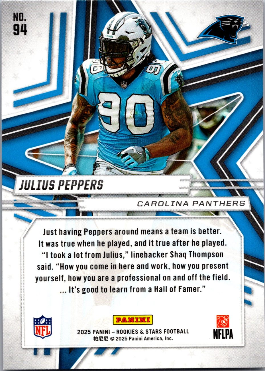 Julius Peppers 2025 Panini Rookies &amp; Stars #94 HOF Panthers DE