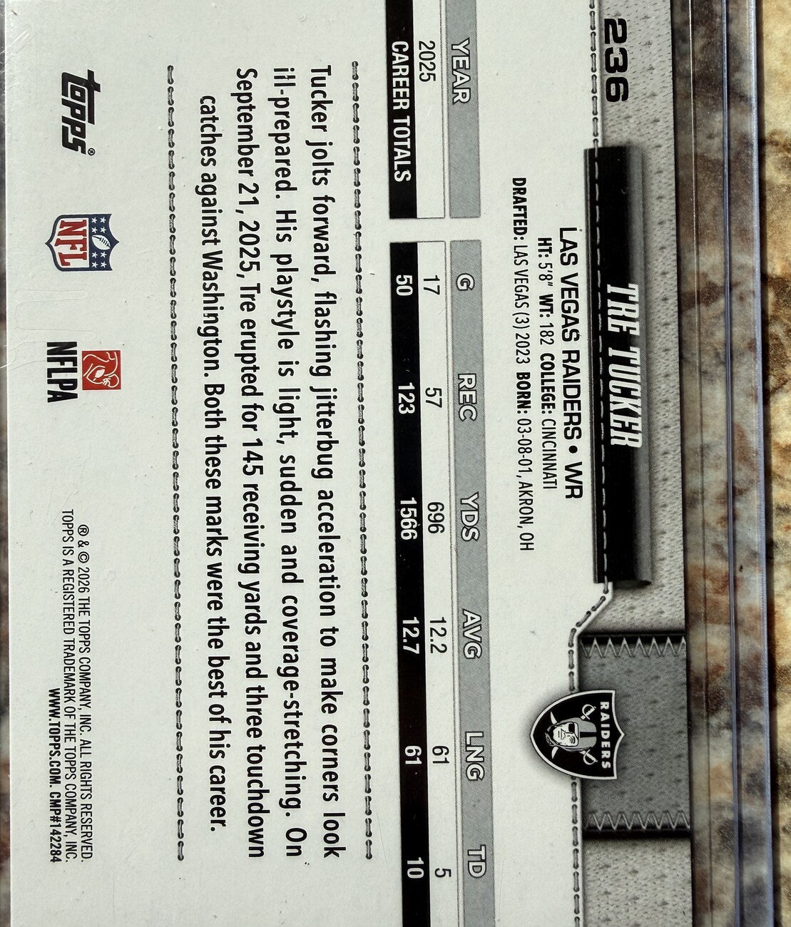 2026 Topps Flagship Football #236 Tre Tucker