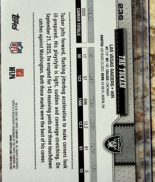 2026 Topps Flagship Football #236 Tre Tucker