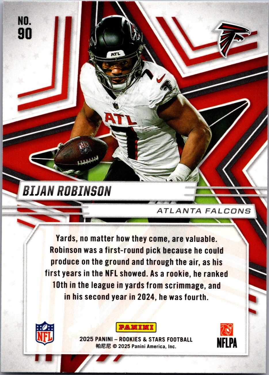 Bijan Robinson 2025 Panini Rookies &amp; Stars #90 Falcons RB