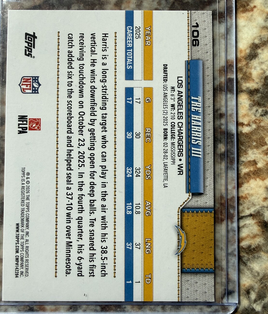 2026 Topps Flagship Football #106 Tre Harris III