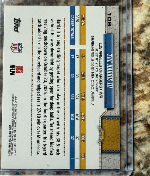 2026 Topps Flagship Football #106 Tre Harris III