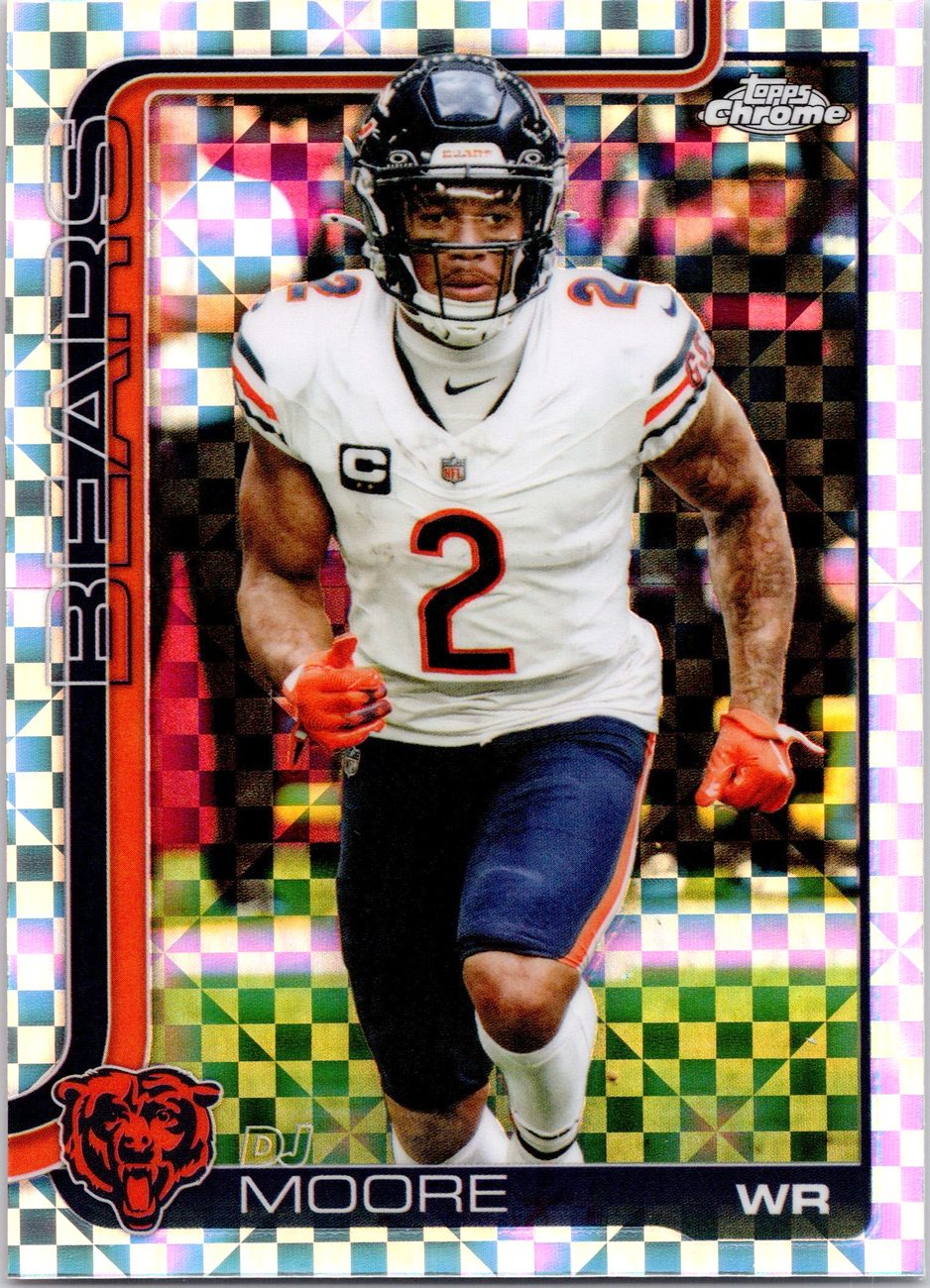 DJ Moore 2025 Topps Chrome #48 X-Fractor Bears WR