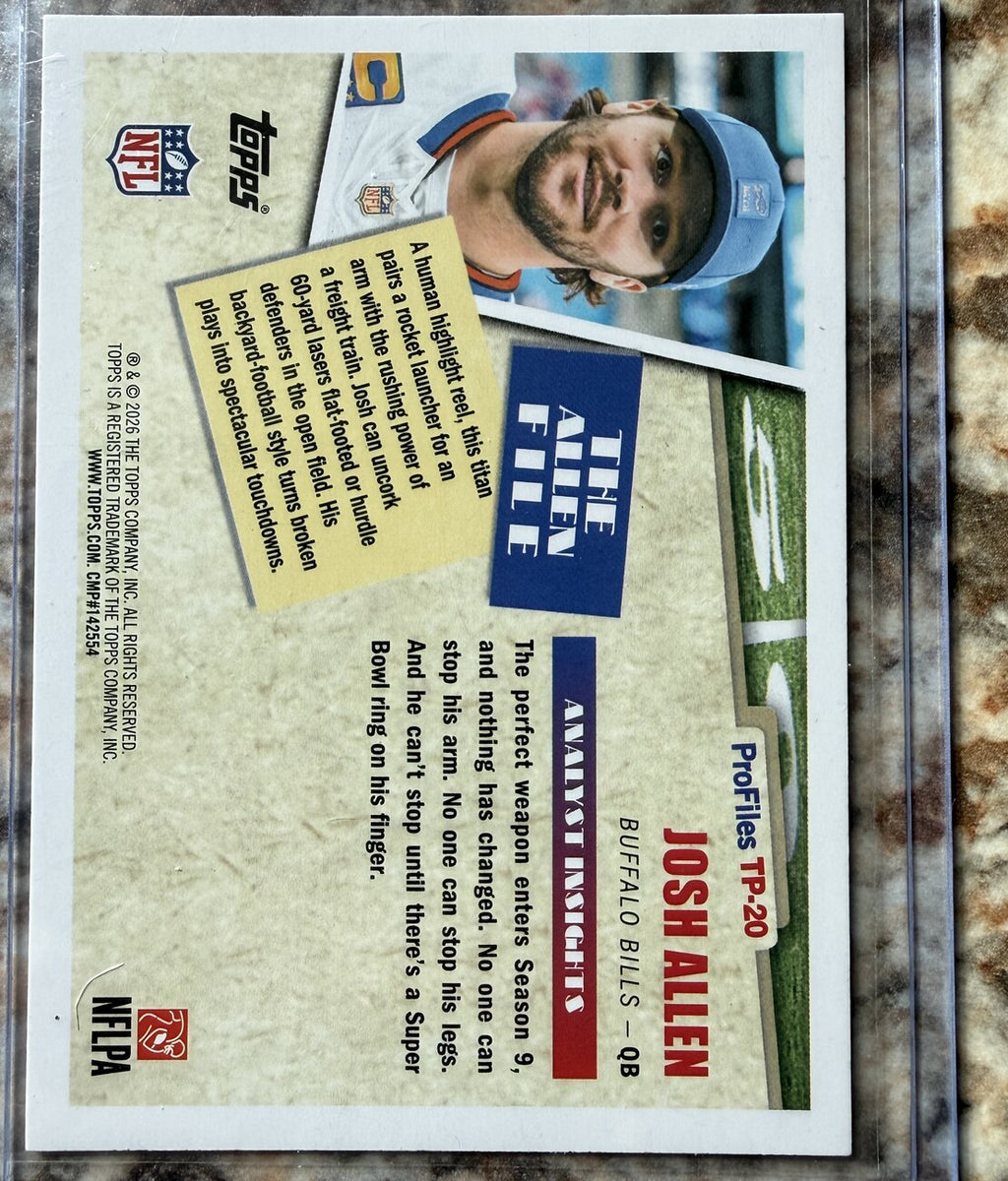 2026 Topps Profiles by Kyle Brandt Football #TP-20 Josh Allen