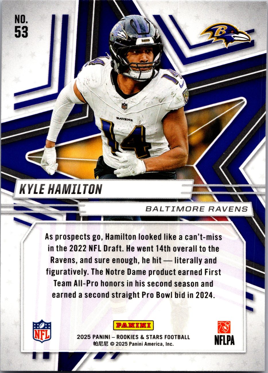 Kyle Hamilton 2025 Panini Rookies &amp; Stars #53 Ravens S